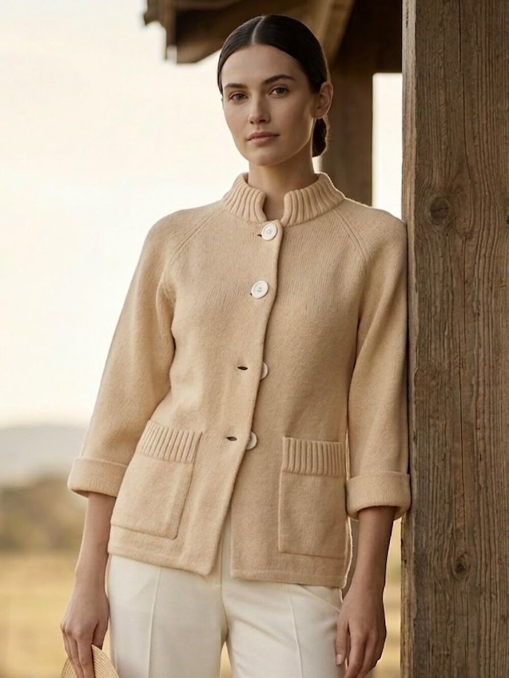 Vintage 70s 100% Wool Cardigan S Minimalist Old Money Heritage